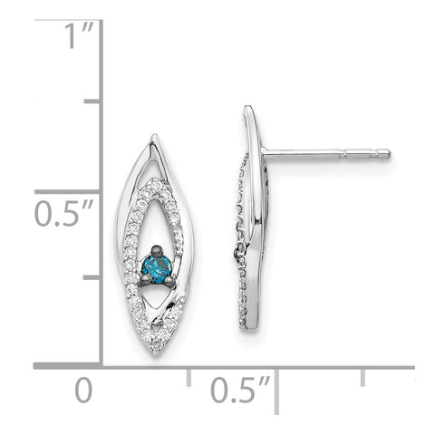 14k White Gold Blue/White Diamond Earrings-WBC-EM5579-025-WA