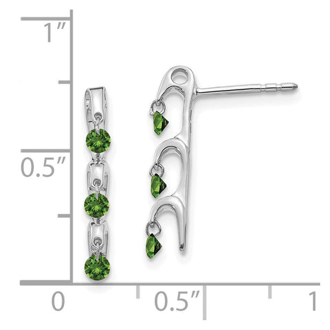 14k White Gold Green Diamond Earrings-WBC-EM5580-GD-033-WA