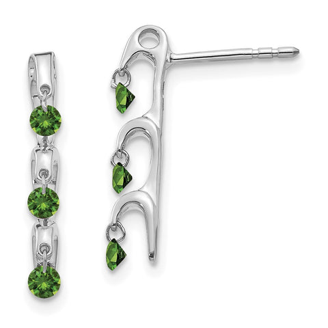 14k White Gold Green Diamond Earrings-WBC-EM5580-GD-033-WA