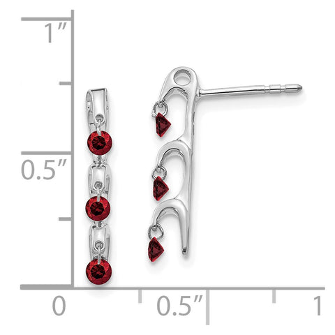 14k White Gold Red Diamond Earrings-WBC-EM5580-RD-033-WA