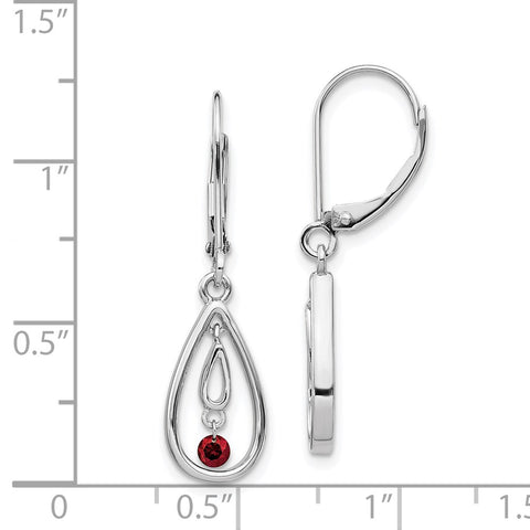 14k White Gold Red Diamond Leverback Earrings-WBC-EM5582-RD-013-WA