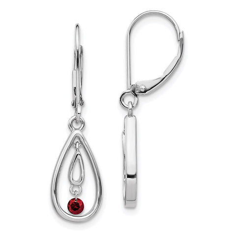 14k White Gold Red Diamond Leverback Earrings-WBC-EM5582-RD-013-WA