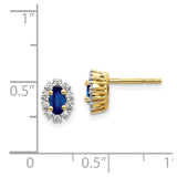 14k Yellow Gold Diamond and Sapphire Oval Halo Earrings-WBC-EM5591-SA-020-YA