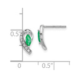 10k White Gold 1/20Ct Diamond and Emerald Earrings-WBC-EM5592-EM-005-1WA