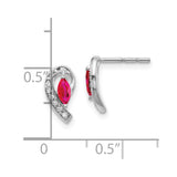 10k White Gold Diamond and Ruby Earrings-WBC-EM5592-RU-005-1WA