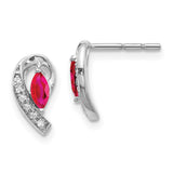 10k White Gold Diamond and Ruby Earrings-WBC-EM5592-RU-005-1WA