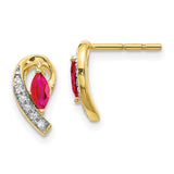 10k Diamond and Ruby Earrings-WBC-EM5592-RU-005-1YA