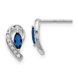 10k White Gold Diamond Sapphire Post Earrings-WBC-EM5592-SA-005-1WA