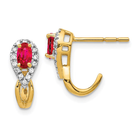 14k Diamond and Ruby Earrings-WBC-EM5593-RU-013-YA