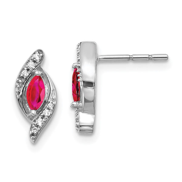 10k White Gold Diamond and Ruby Earrings-WBC-EM5594-RU-007-1WA