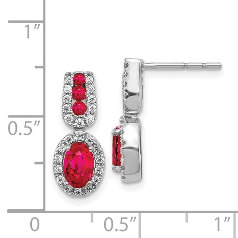 14k White Gold Diamond and Ruby Earrings-WBC-EM5597-RU-033-WA