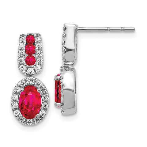 14k White Gold Diamond and Ruby Earrings-WBC-EM5597-RU-033-WA