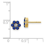 14k and Rhodium Sapphire and Diamond Post Earrings-WBC-EM5609-SA-001-YA