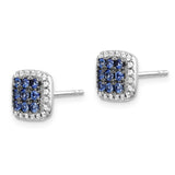 14k White Gold Diamond and Sapphire Post Earrings-WBC-EM5613-SA-020-WA
