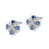 14k White Gold Blue Sapphire and Diamond Post Earrings-WBC-EM5616-SA-001-WA