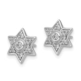 14k White Gold Diamond Six Pointed Star Post Earrings-WBC-EM6606-020-WA