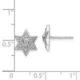 14k White Gold Diamond Six Pointed Star Post Earrings-WBC-EM6606-020-WA