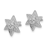 14k White Gold Diamond Six Pointed Star Post Earrings-WBC-EM6607-020-WA