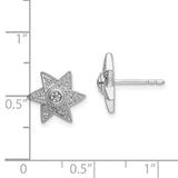 14k White Gold Diamond Six Pointed Star Post Earrings-WBC-EM6607-020-WA