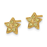 14k Yellow Gold Yellow Sapphire Star Post Earrings-WBC-EM6609-SAY-YA