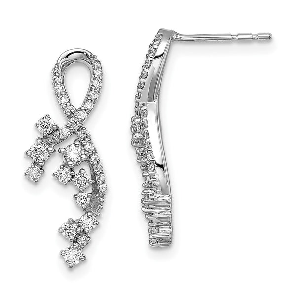 14k White Gold Fancy Florina Diamond Post Earrings-WBC-EM6790-050-WA