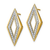 14k Polished Diamond Post Earrings-WBC-EM6821-038-YA