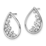 14k White Gold Polished Teardrop Post Earrings-WBC-EM6829-033-WA