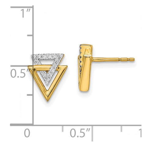14k Polished Triangle Diamond Post Earrings-WBC-EM6832-009-YA