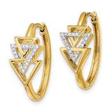 14k Polished Triple Triangle Diamond Hinged Hoop Earrings-WBC-EM6834-011-YA