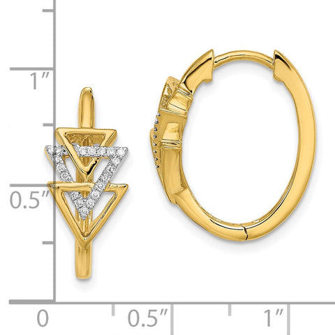 14k Polished Triple Triangle Diamond Hinged Hoop Earrings-WBC-EM6834-011-YA