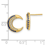 14k Polished Moon Sapphire and Diamond Post Earrings-WBC-EM6847-SA-011-YA