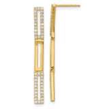 14k Polished 3 Rectangle Link Diamond Post Earrings-WBC-EM6852-044-YA