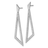 14k White Gold Diamond Triangle Post Earrings-WBC-EM6855-075-WA