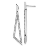 14k White Gold Diamond Triangle Post Earrings-WBC-EM6855-075-WA