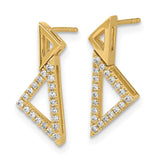 14k Polished Diamond Double Stacked Triangle Post Earrings-WBC-EM6857-020-YA