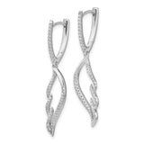 14k White Gold Diamond Wing Hinged Hoop Dangle Earrings-WBC-EM6858-033-WA