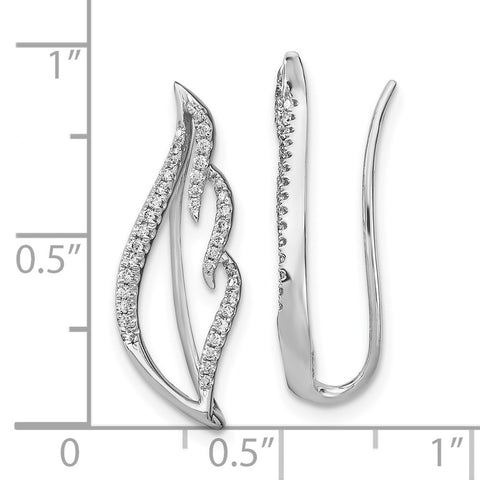 14k White Gold Diamond Wing Ear Climbers-WBC-EM6859-025-WA
