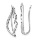 14k White Gold Diamond Wing Ear Climbers-WBC-EM6859-025-WA