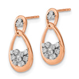 14k Rose Gold Polished Diamond Double Teardrop Post Earrings-WBC-EM6863-020-RA