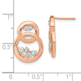 14k Rose Gold Polished Diamond Double Circle Post Earrings-WBC-EM6869-050-RA