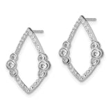 14k White Gold Polished Diamond Bezel Set Teardrop Post Earrings-WBC-EM6872-050-WA