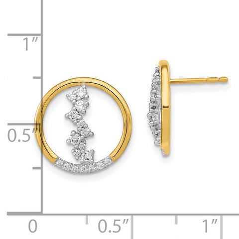 14k Polished Diamond Dangle Circle Post Earrings-WBC-EM6875-033-YA