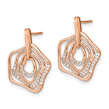 14k Rose Gold Polished Diamond Fancy Swirl Post Earrings-WBC-EM6876-016-RA