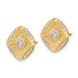 14k Polished Diamond Square Weave Post Earrings-WBC-EM6883-033-YA