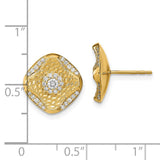 14k Polished Diamond Square Weave Post Earrings-WBC-EM6883-033-YA