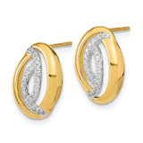 14k Polished Diamond Oval Post Earrings-WBC-EM6890-020-YA
