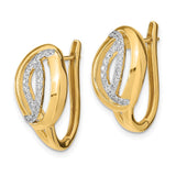 14k Polished Diamond Oval Hinged Hoop Earrings-WBC-EM6891-032-YA