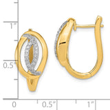 14k Polished Diamond Oval Hinged Hoop Earrings-WBC-EM6891-032-YA