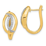 14k Polished Diamond Oval Hinged Hoop Earrings-WBC-EM6891-032-YA