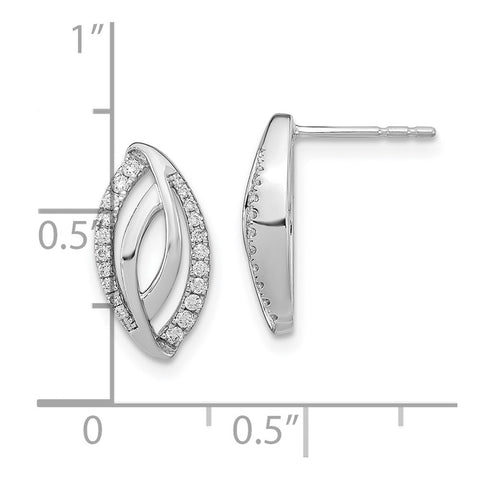 14k White Gold Diamond Post Earrings-WBC-EM6892-020-WA